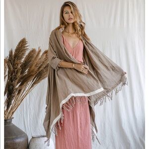 Cotton sleeves shawl/ coffee